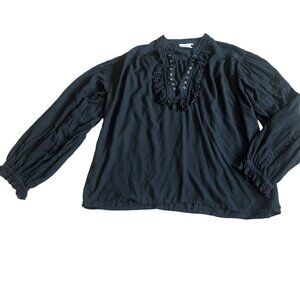 The Pirate Dressing Long Sleeve Blouse Top Lace-Up Shirt Renaissance Medium